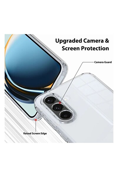 HANPORIUM Samsung Galaxy A17 Compatible Silicone Case - Pastel Color Tone Flexible Cover with Camera Protection - Transparent