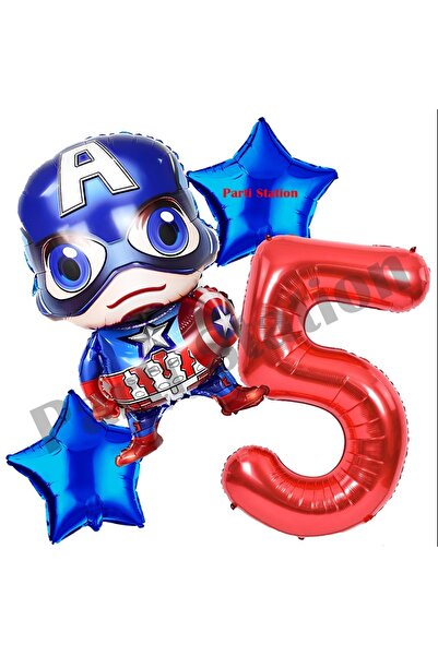 Parti Station Avengers Captain America Concept 5 Year Old Figure Balloon Set ...