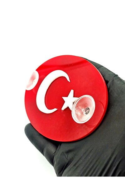 BsElektronik زخرفة زجاجية تركية بتصميم علم تركيا، بطبقة مزدوجة منقوشة بيضاوية...