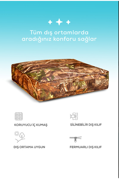 PUFYMAX Minder,palet minderi,balkon&bahçe&plaj&kamp&havuz minderi,sıvı geçirm...