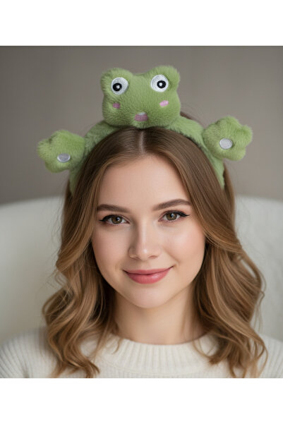 lookatelier Yeşil Kurbağa Şeklinde Peluş Taç