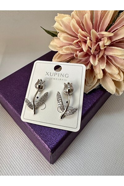 XUPING JEWELRY أقراط فولاذية على شكل زهرة اللالة