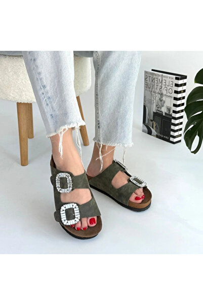 ALFA AKSESUAR 03 Nool Green Nubuck Slippers