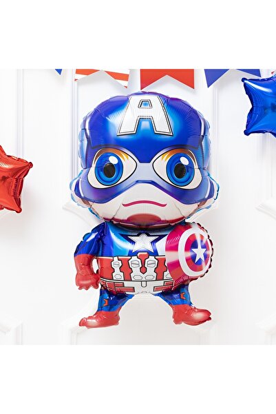 Parti Station Avengers Captain America Concept 2 Year Old Navy Blue Number Balloon Set Captain America Birthday Set