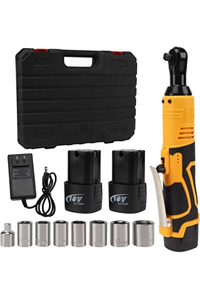 Onuvio Cheie electrică cu clichet, unghi de 90°, baterie de 18V, 0-320 RPM, p...