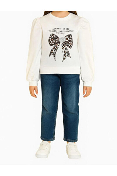 Little Star Leopard Flower Sweatshirt White