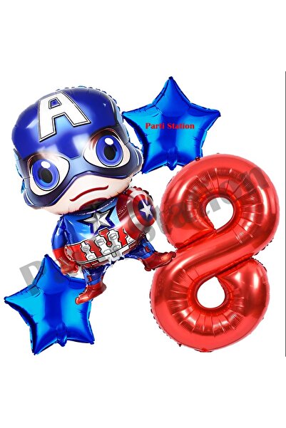 Parti Station Avengers Captain America Concept 8 Year Old Figure Balloon Set ...
