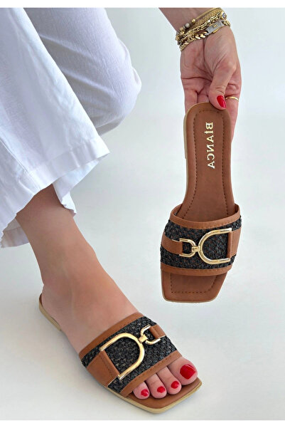 ALFA AKSESUAR 03 Pier black leather slippers