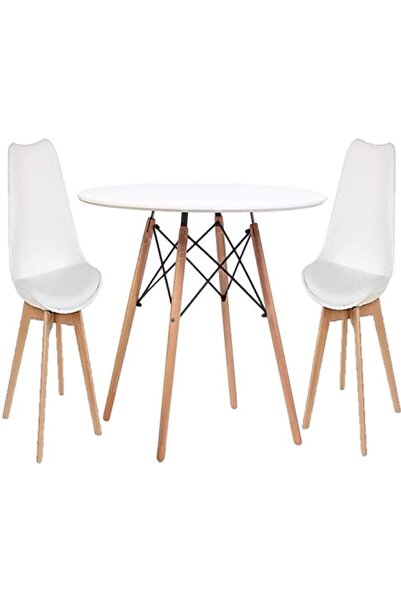 AWF AL WADI FURNITURE Sdino Eames 1 Round Dining Table + 2 Tulip Shell Style ...