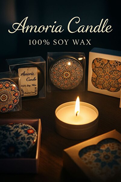 Store Amoria Candle Teneke Serisinden 3lü, Sade ve Şık Bir Tasarım. %100 Soya...