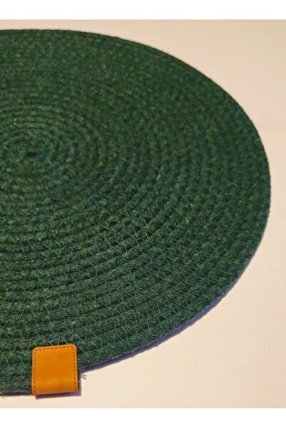 BUTSHIRT Wicker Jute Placemat Set of 6 American Service'Green' Knitted under Plate Christmas Decoration