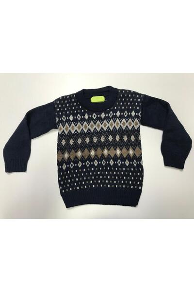 Baby Slon Kids Clup Kışlık bisiklet yaka desenli triko erkek çocuk sweatshirt...