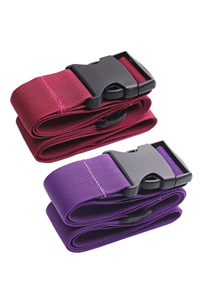 OEM Set 2 curele pentru bagaje, 5 x 188 cm, polipropilena, violet, rosu