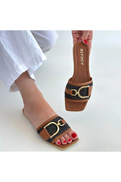 ALFA AKSESUAR 03 Pier black leather slippers