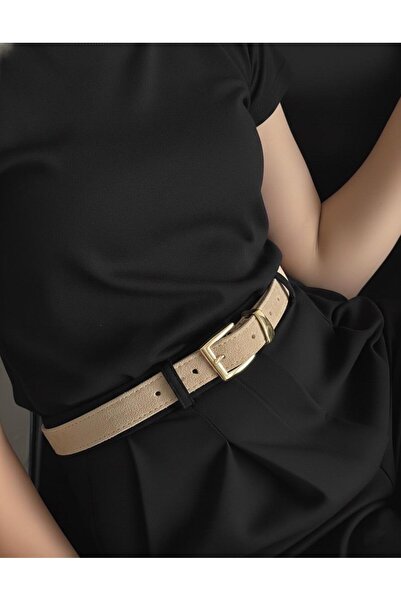Mynoa Elegant Gold Buckle Suede Belt, Women's Belt, Coat Belt, Trouser Belt.