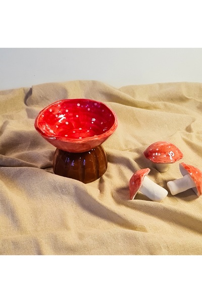 senseoftouch Handmade Ceramic Mushroom Bowl Jam Bowl Snack Bowl