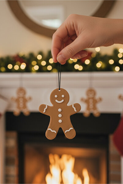 DecoVera 7cm Zencefil Kurabiye Adam 6 Adet Set Yılbaşı Ağacı Süsü Gingerbread Man Kapı, Şömine Yeni Yıl Süsü