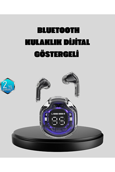 UCUZTEKNO ENC Mikrofonlu Kablosuz Kulaklık Dokunmatik Kontrol ve LED Ekran Şa...