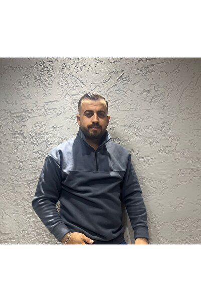 KILIÇ MODA Men's Gray Half Zipper Fleece