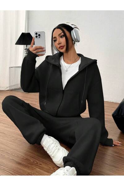 rocassi Γυναικείο Σετ Φόρμας με Κουκούλα και Φερμουάρ