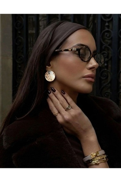 Velora Pinza أقراط ذهبية بيضاوية للنساء