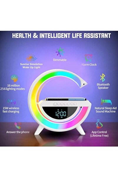 OEM Bluetooth Speaker with Wireless Charger 4 in 1 – Digital Clock, RGB LED Light, FM Radio, Micro SD Slot