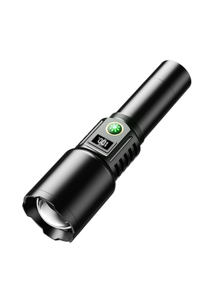 Generic Aluminium Alloy Tactical Flashlight LCD Numerical Display LED Zoomable Waterproof Torch