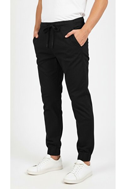 STITCH by MH Men's Solid Cotton 4 pocket Joggers- Black