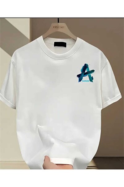 ORVIO Group Brushstroke Letter'A' Printed T-Shirt