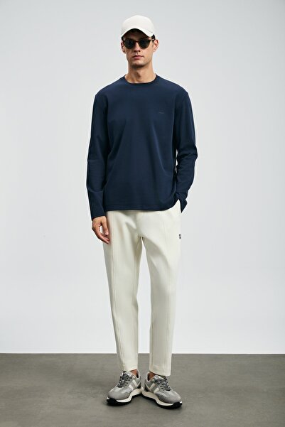 Lufian 112020056 Victor Long Sleeve T-Shirt Men's T-Shirt Dark Blue