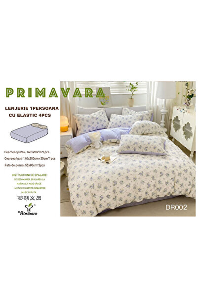 FIONNA.RO Lenjerie Din Bumbac Tip Finet Textura Creponata 1 Persoana Cu Elast...