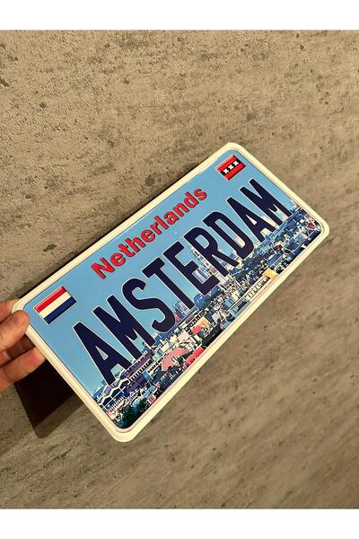 TEMİZİŞPLAKA Dekor Plaka, Amsterdem Plakası, 15x30 cm , Yabancı Plaka, Retro ...