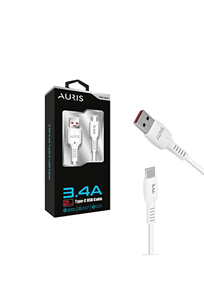 Auris ARS-CB06 – 3.4A Type-C Hızlı Şarj ve Data Kablosu 2 Metre