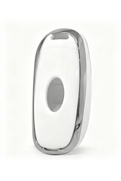 GMA KEYS Hyundai 2021-22 New Tucson Santa Fe Nano Key Case Cover White Silver Silver Color