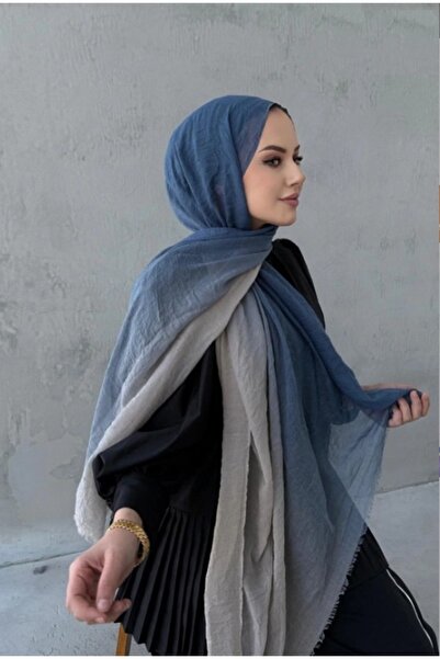 ALLURİNG THE BETTER ONE Degrade Konfor Şal Lacivert