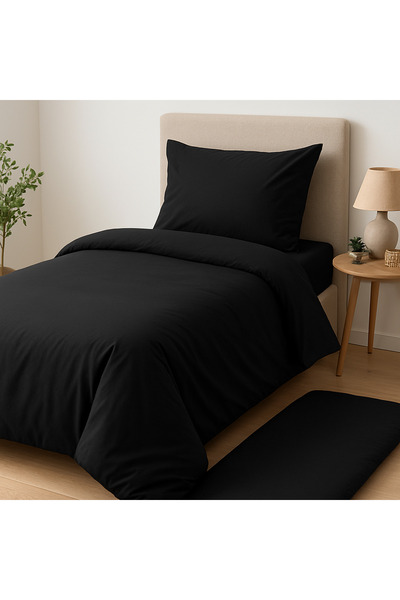 Madame Home ⭐   Premium Black Single Duvet Cover Set |   160X220 – 100X200 – 50X70 |   Stylish and Modern”