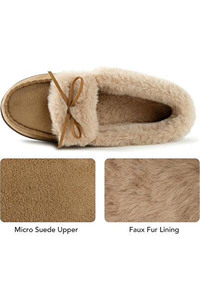 OEM Women's fur slippers, non-slip sole, size 40, Beige