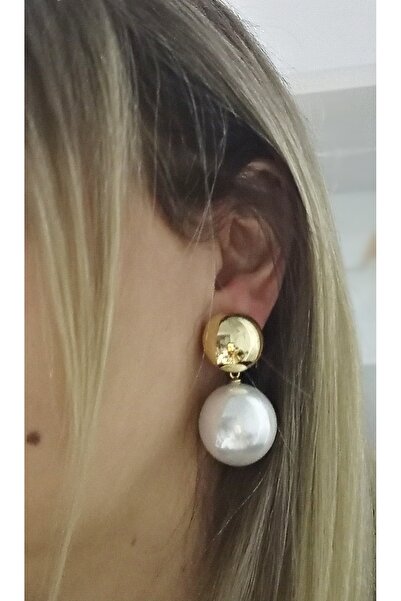 mos&more Marka Model, Gold İnci Hafif Kadın Küpe