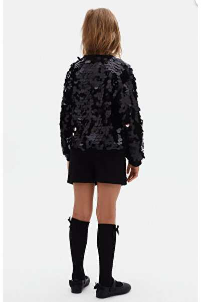 NK 39320 Sequin Black Girl's Suit