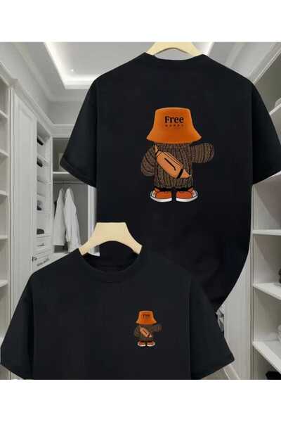 ORVIO Group تي شيرت دب مع قبعة رعاة البقر مطبوع