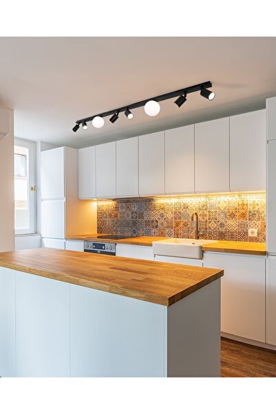 demet habek mylights ALTILI SİYAH TAVAN HAREKETLİ SPOT AVİZE 2 OPAL BEYAZ CAM...