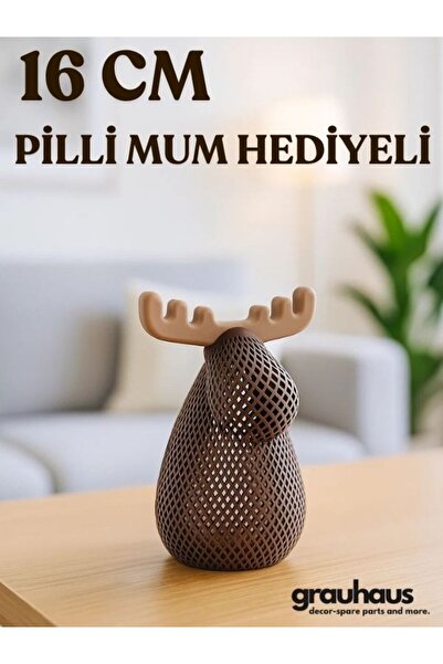 GRAUHAUS Dekoratif Geyik Işıklı Yılbaşı Süs Dekoru 16 CM Christmas Kış Dekora...