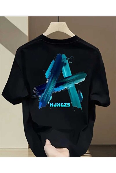 ORVIO Group Brushstroke Letter'A' Printed T-Shirt