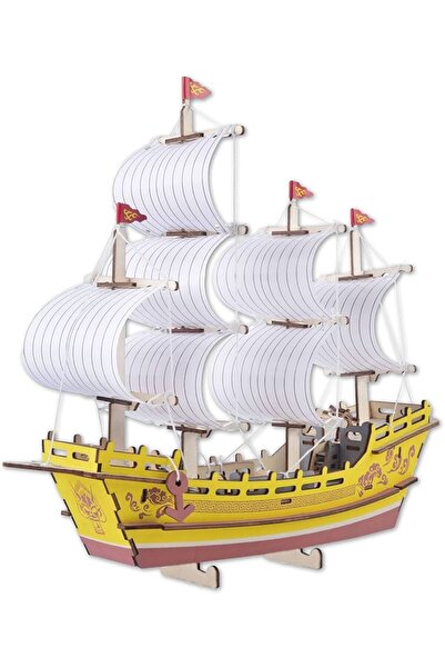 OEM Set 77 piese, Construit din Lemn, Macheta 3D, Vaporul Comerciantilor de Matase, 8+ ani