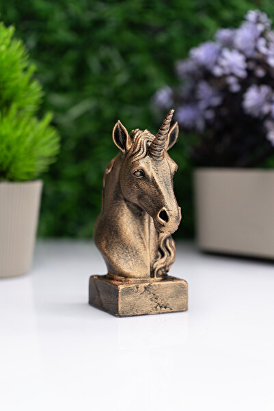Makerpax Unicorn Büst Heykel – El Yapımı Dekoratif Figür 12cm – Masa Üstü Süs Eşyası