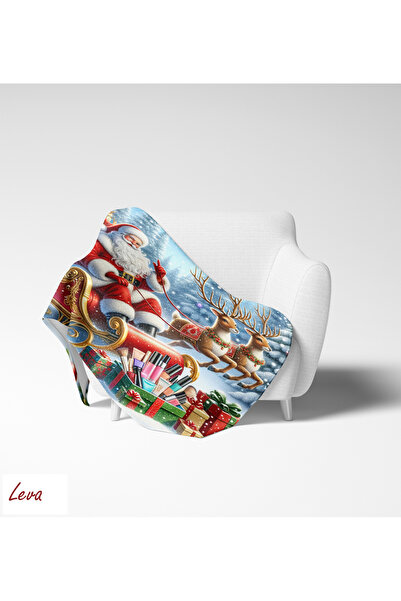 Home New Year Santa Claus Christmas Patterned Fleece Tv Blanket Blanket