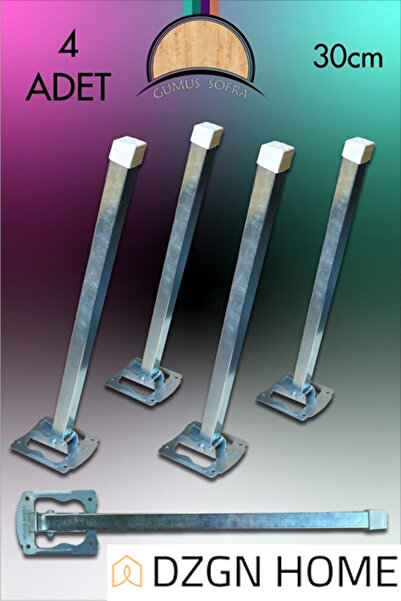 DZGN HOME Metal Katlanır Yer Sofrası Ayağı - Metal 4'Lü Takım Sofra Ayağı 30 cm