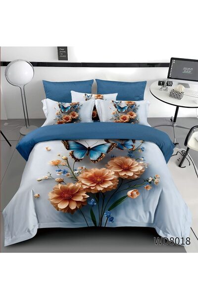 Primavara Double Bed Linen 5D DIGITAL PRINT - Flowers with Elastic (5D08)