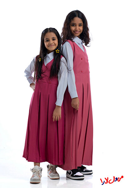 maryool lara Plain light pink apron, four-button model