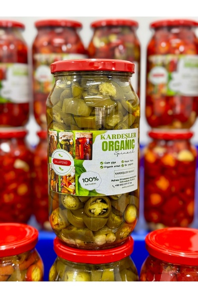 Kardeşler organik Jalapeno turşusu 1350gr.